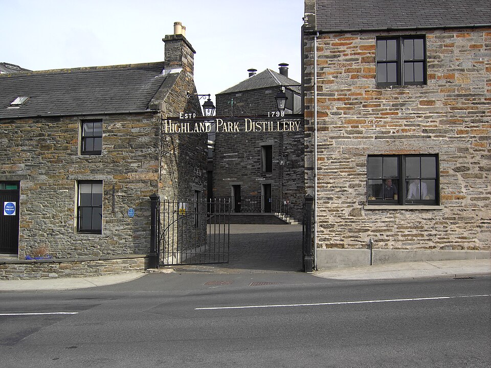 Highland Park distillery with its twin pagoda roofs in Kirkwall, Orkney