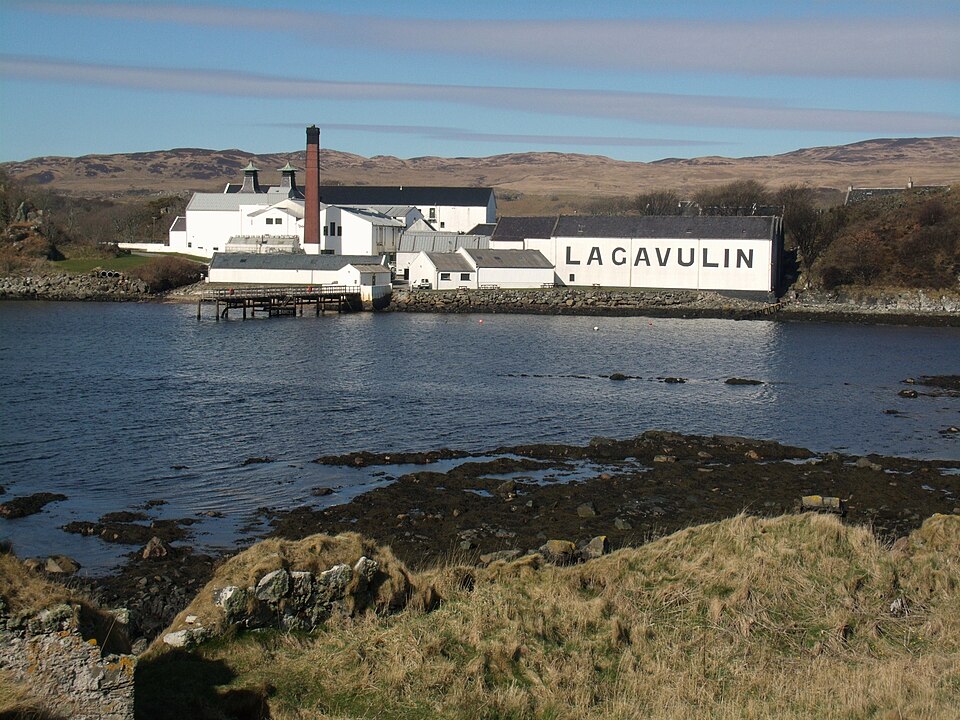 Lagavulin distillery in its sheltered bay on the south coast of Islay